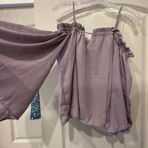 Charlotte Russe Long Sleeve Flowy Blouse Top, Size Medium, Light Purple